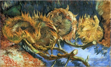 Nature morte avec Quatre Tournesols Vincent van Gogh Peinture à l'huile